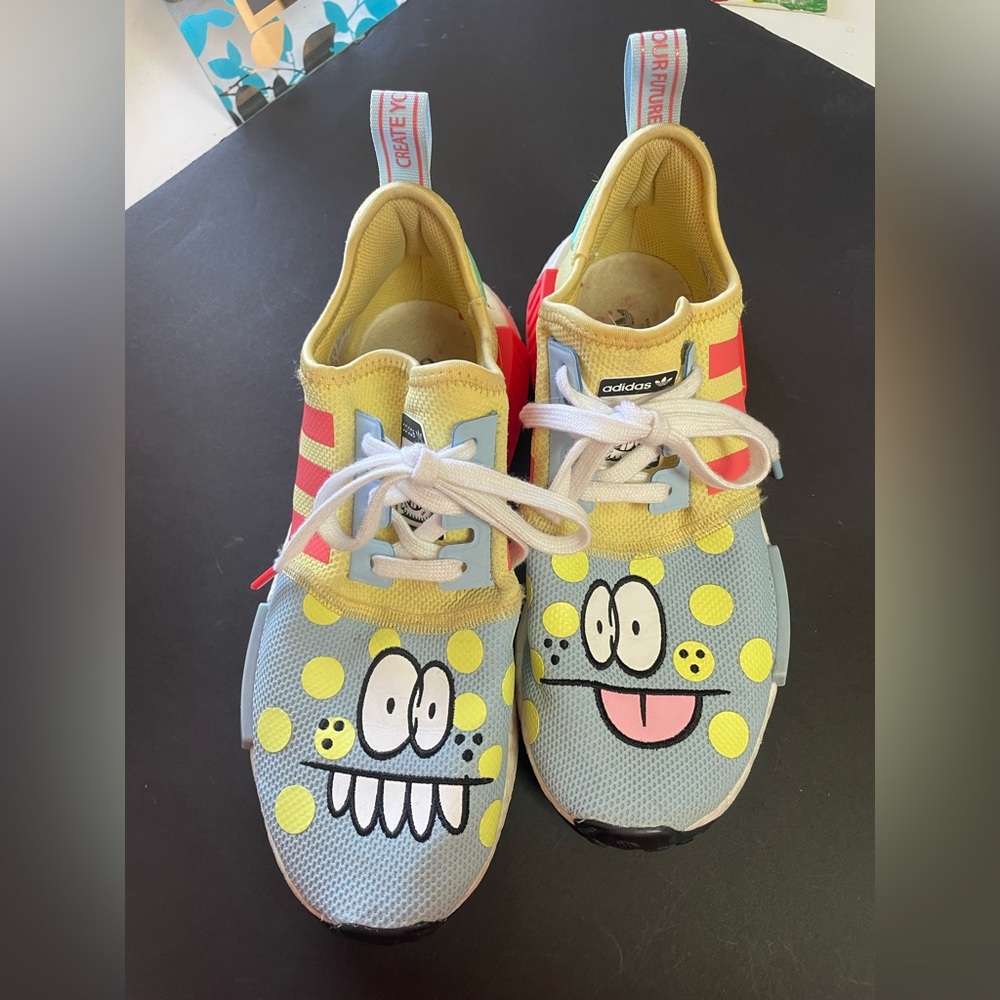 Adidas NMD R1 Kevin Lyons Shoes Multi Colored Yellow Bright Coral Monster, Y6.5